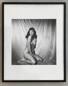 Bettie Page Clutching Robe and Bettie Page Brushing Hair. Diptych