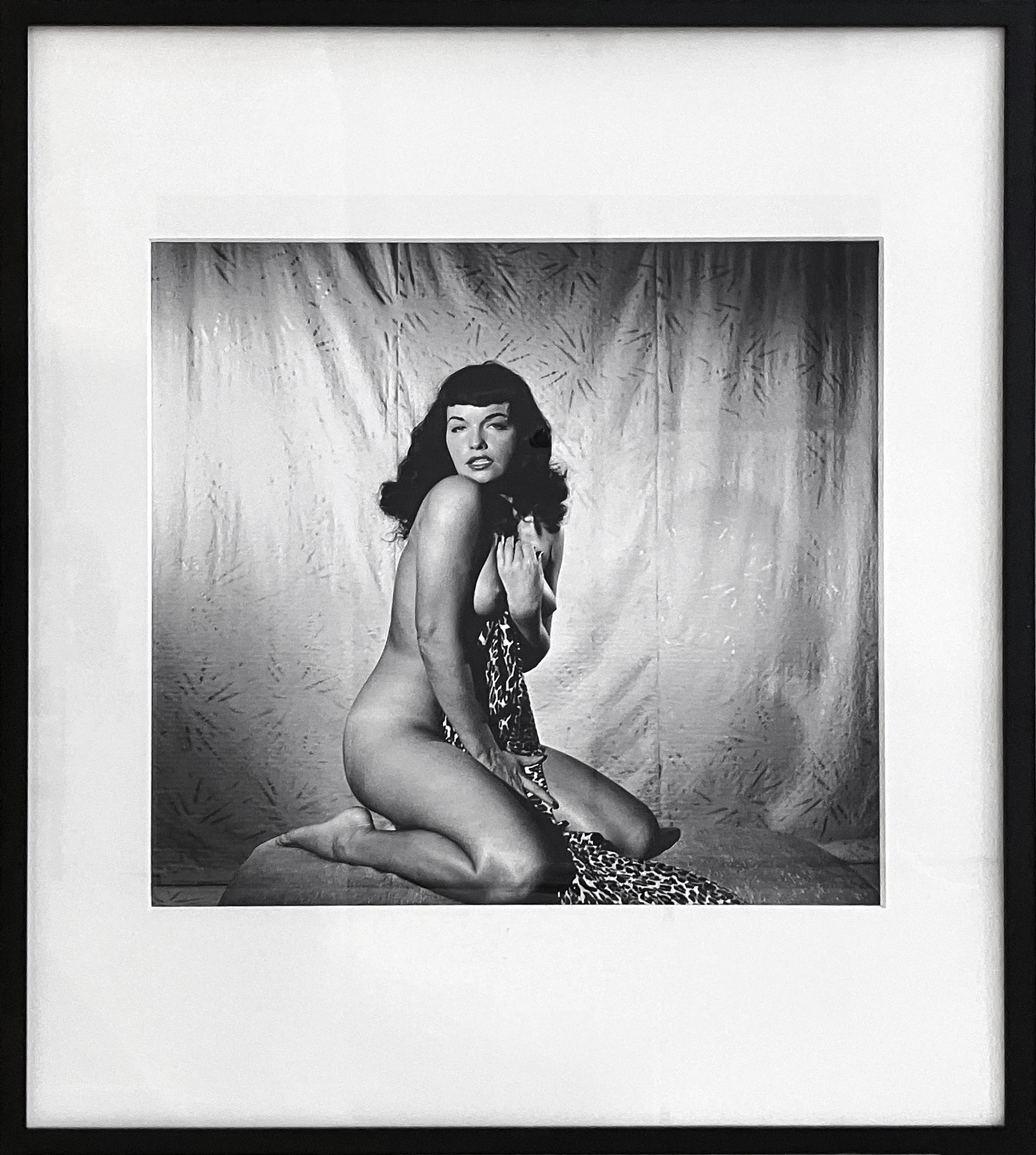 Bettie Page Clutching Robe and Bettie Page Brushing Hair. Diptych 1