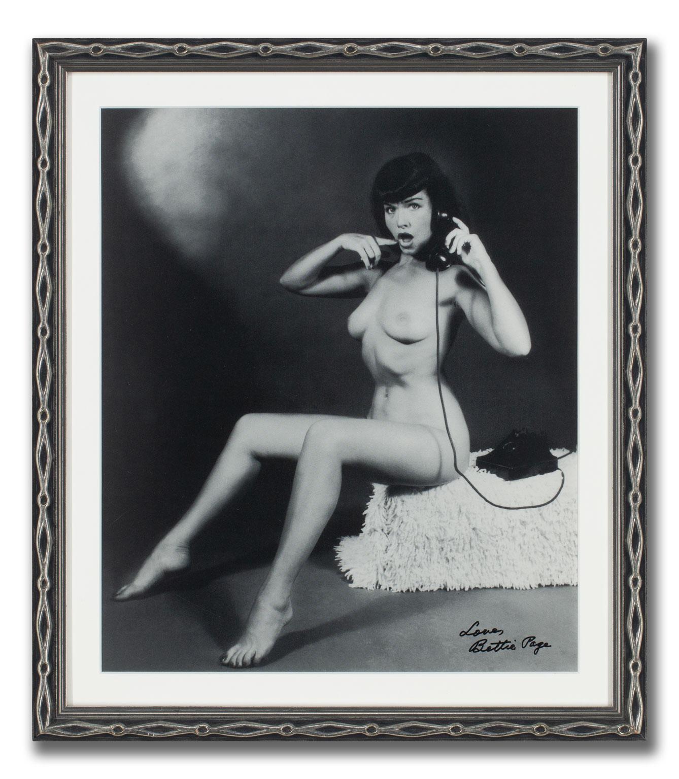 Hugh Hefner Collection: Bettie Page Hand-Signed Photograph by Bunny Yeager For Sale 1