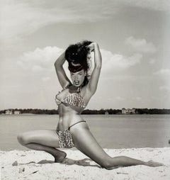 Vintage Bettie Page in Leopard Bikini