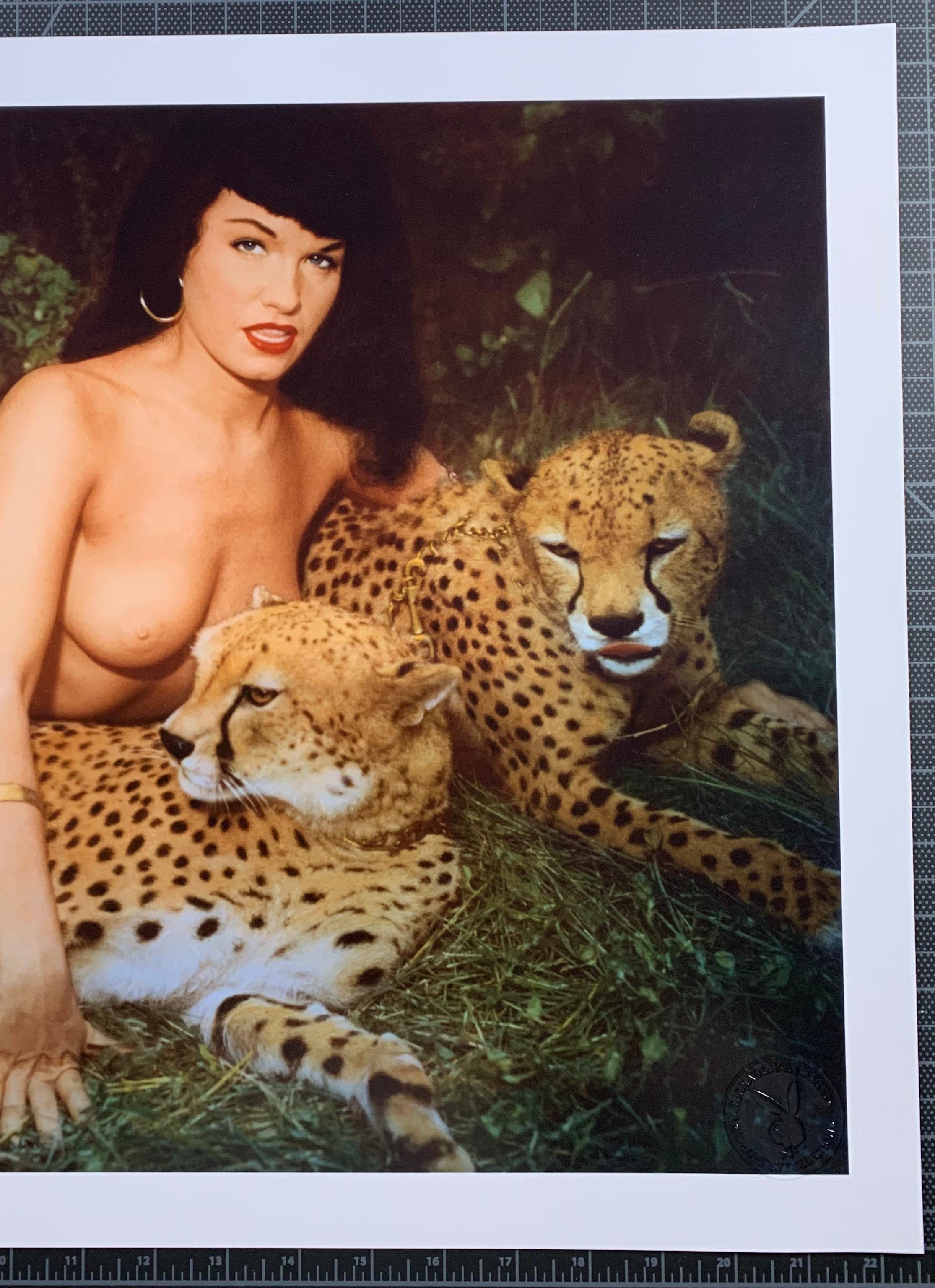 Playboy Legacy Collection “Bunny’s Honey” original fine art print edition 33 of 75 featuring legendary model and actress Bettie Page. The image was shot in 1954 by renowned photographer, Bunny Yeager and was published in the May 1994 issue of