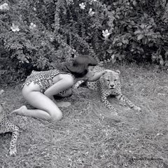 Bettie Page with Cheetahs