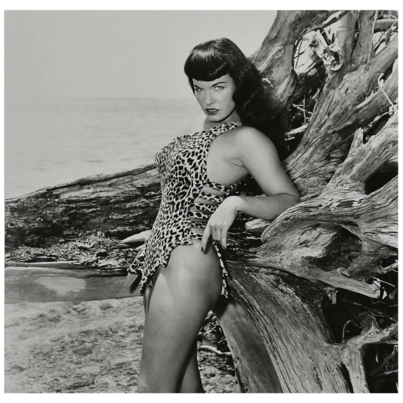 Bunny Yeager "Bettie Page with Driftwood, Key Biscayne, FL", 1954 For