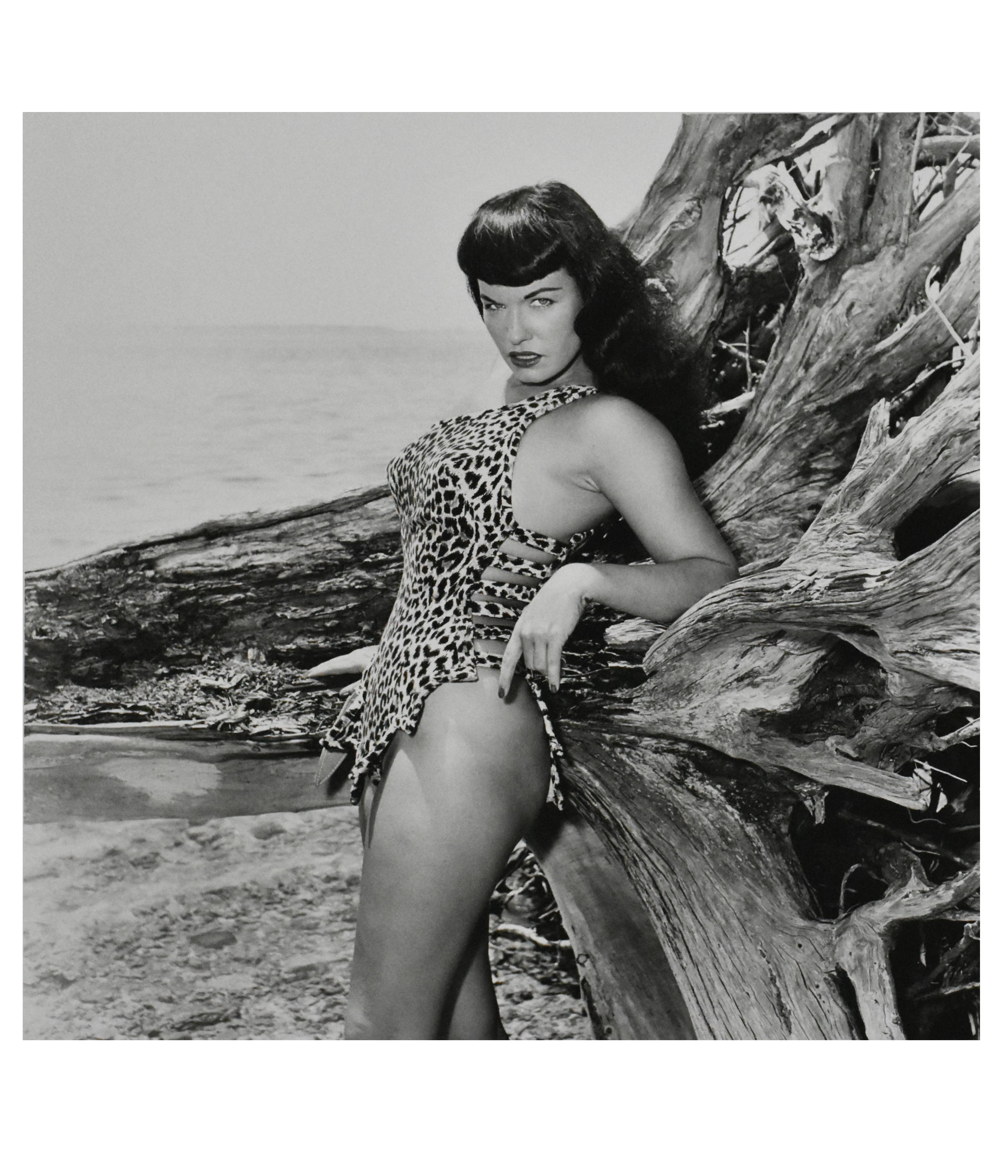 "Bettie Page with Driftwood, Key Biscayne, FL", 1954