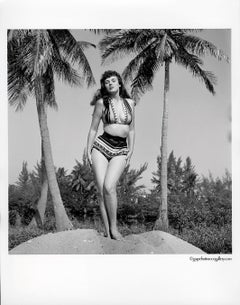 Bunny Yeager Self-Portrait in Seminole Indians Patterned Bikini