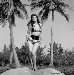 Bunny Yeager Self-Portrait in Seminole Indians Patterned Bikini