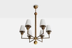 Bünte & Remmler, Chandelier, Brass, Fabric, Germany, 1930s