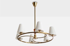 Bünte & Remmler, Chandelier, Brass, Glass, Fabric, Germany, 1920s
