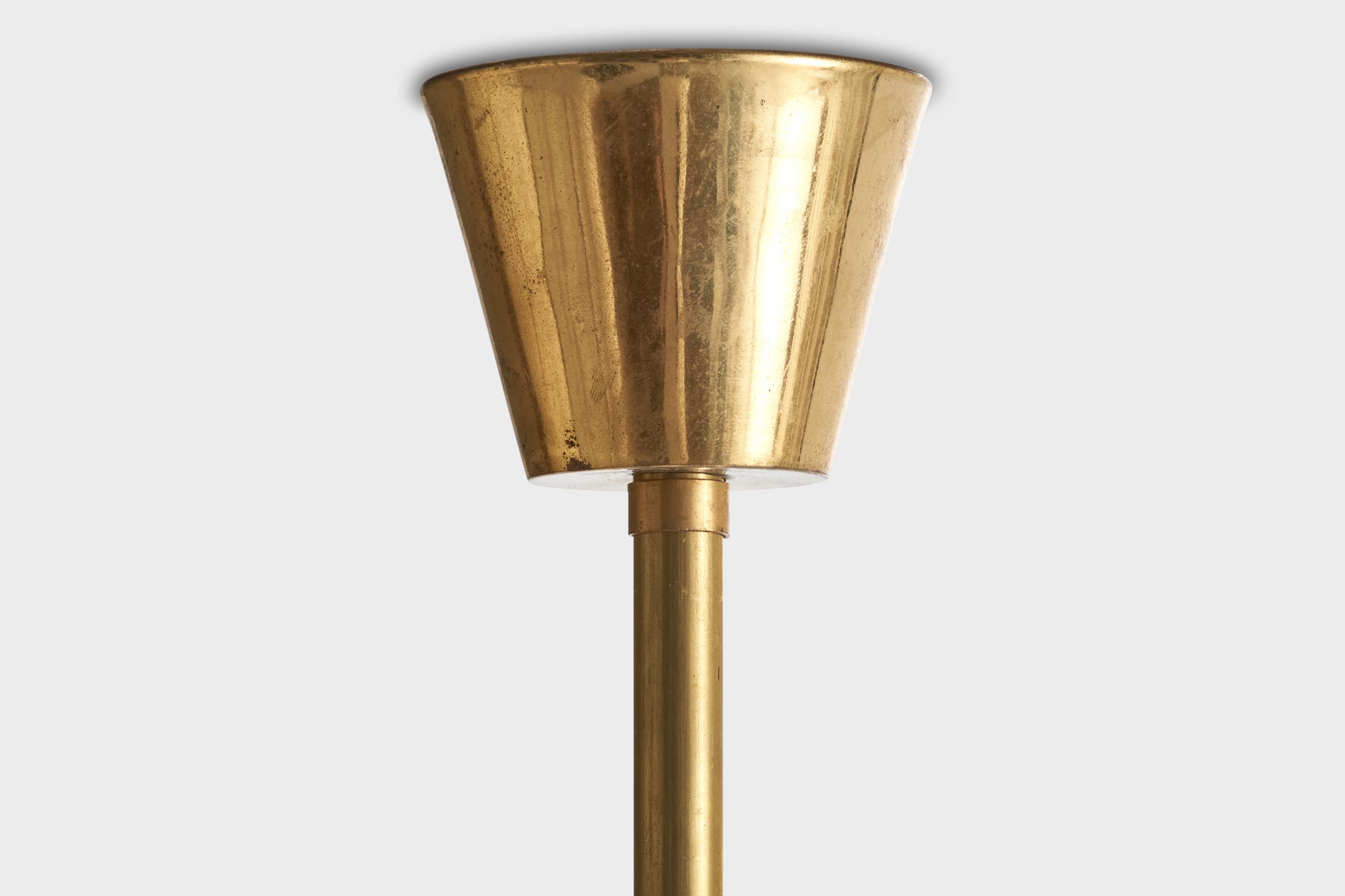 Bünte & Remmler, Chandelier, Brass, Glass, Fabric, Germany, 1920s For Sale 5