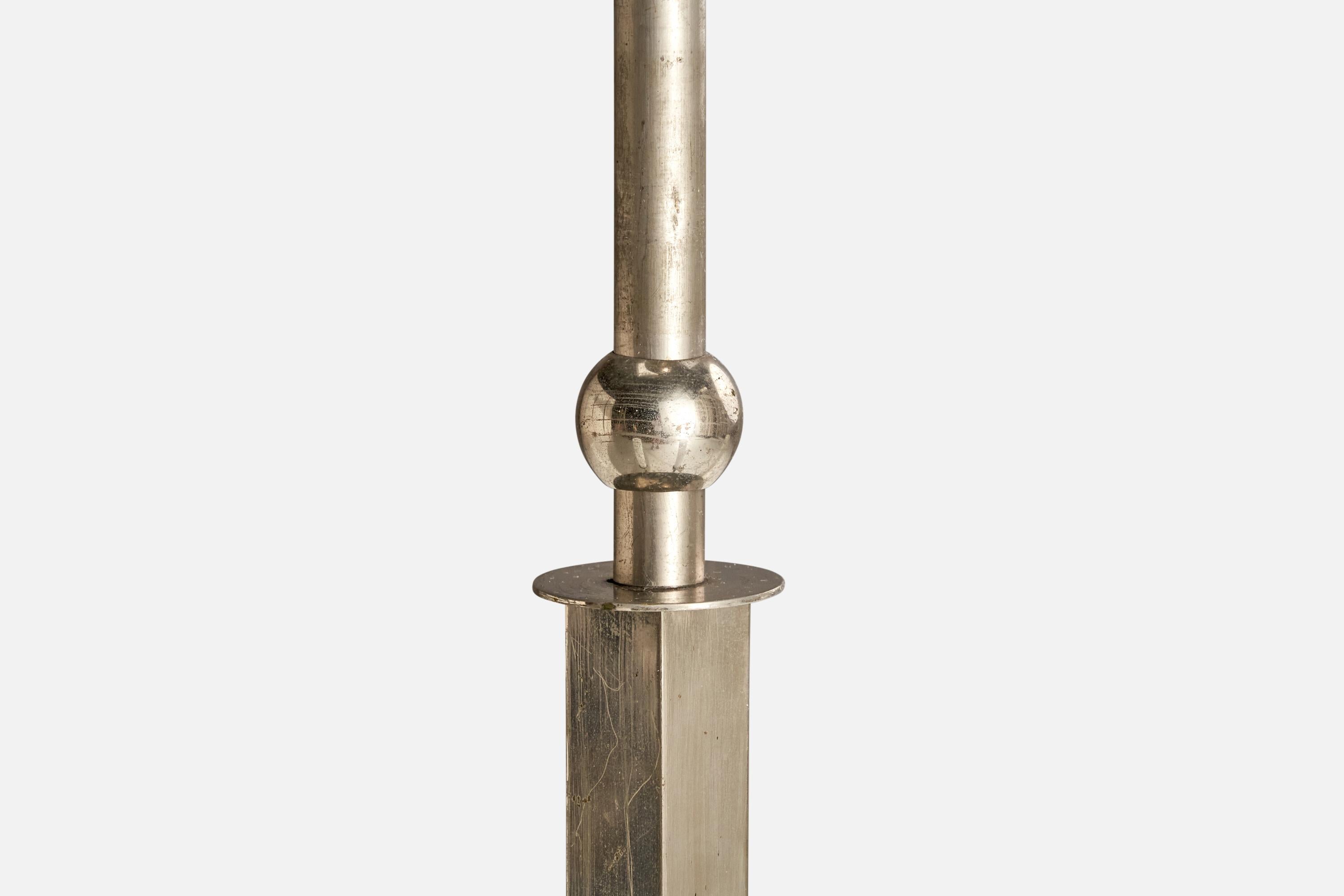 Bünte & Remmler, Chandelier, Nickel, Glass, Wood, Germany, 1920s For Sale 7