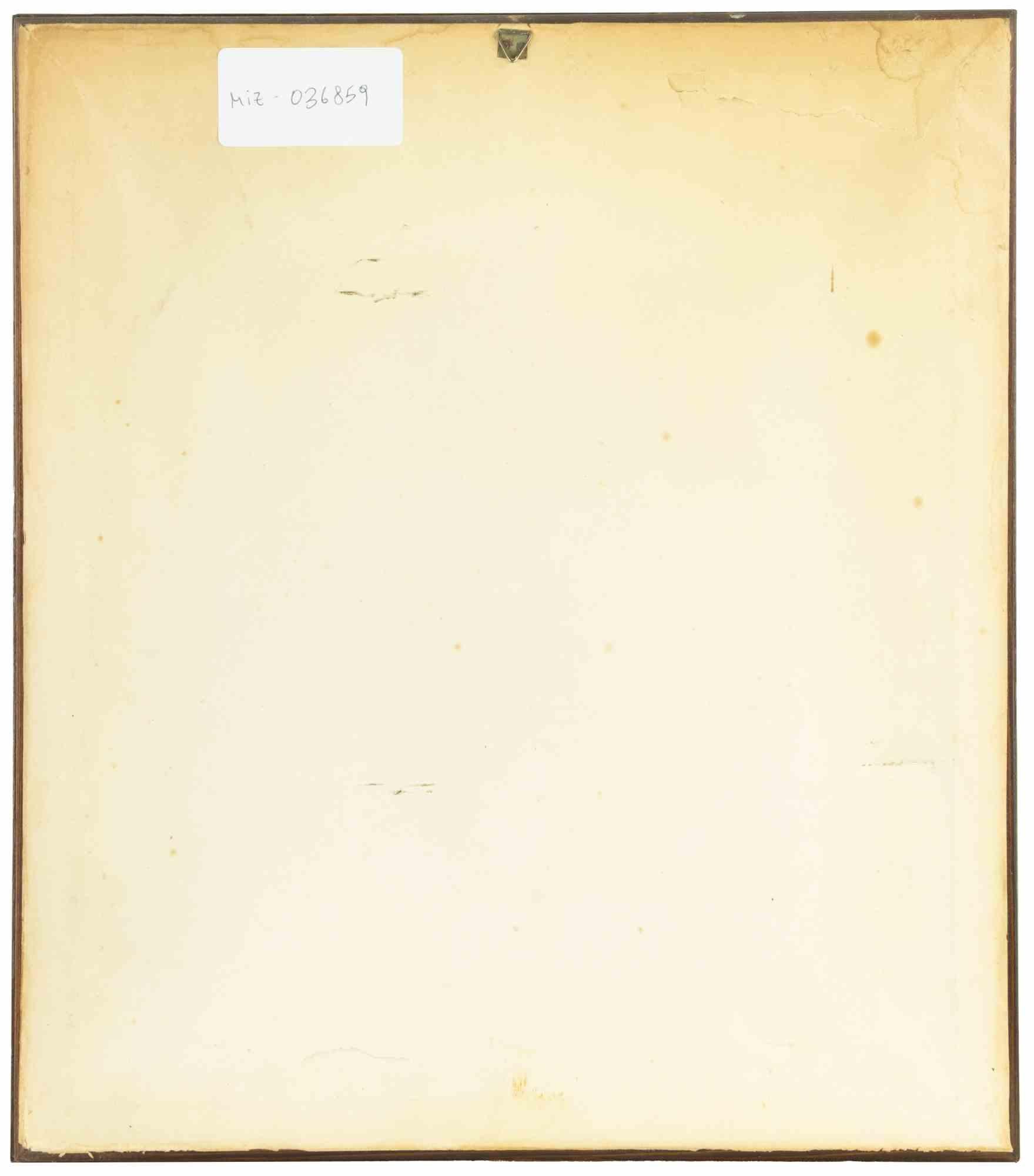 Ritratto di vecchio fumatore - Dipinto a olio di Buntoon Bothers - Anni '70 2