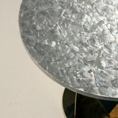 Buonanotte Round Nacre & Golden Side Table by Obsydian Stone