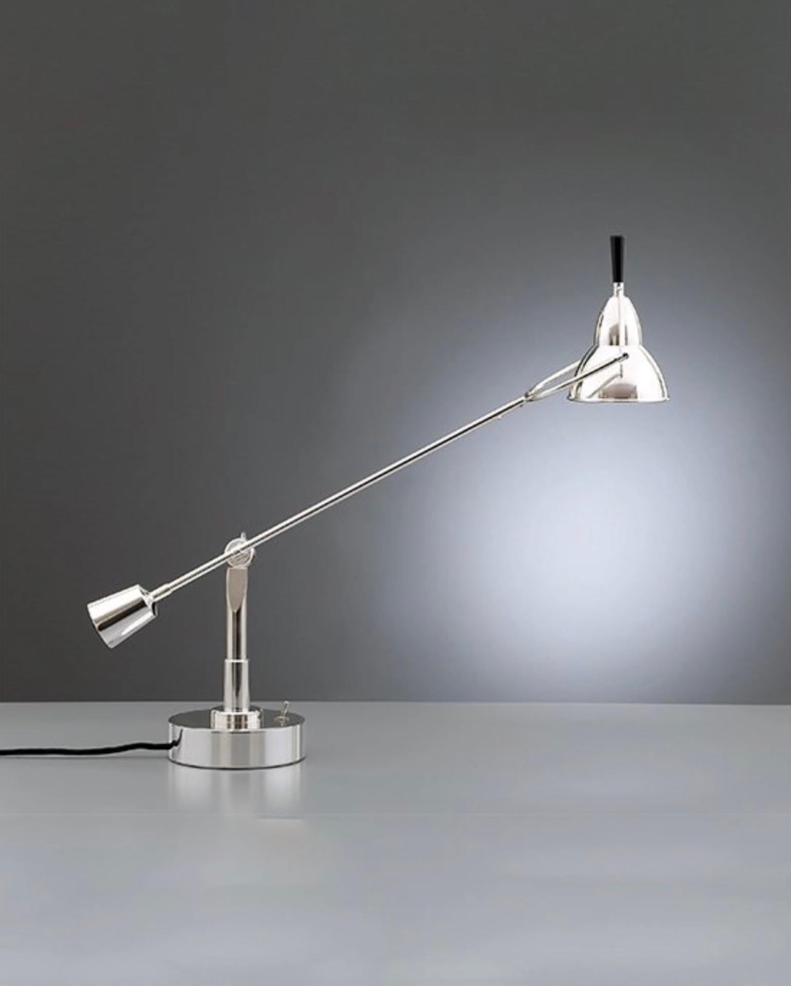At 4.29 p.m. on 9th February, 1927 Eduard-Wilfrid Buquet feild his patent for parts of this table lamp, particularly the flexible joints, at the Ministère du Commerce et l'Industrie in Paris. Various versions were produced until the 1940's. Although