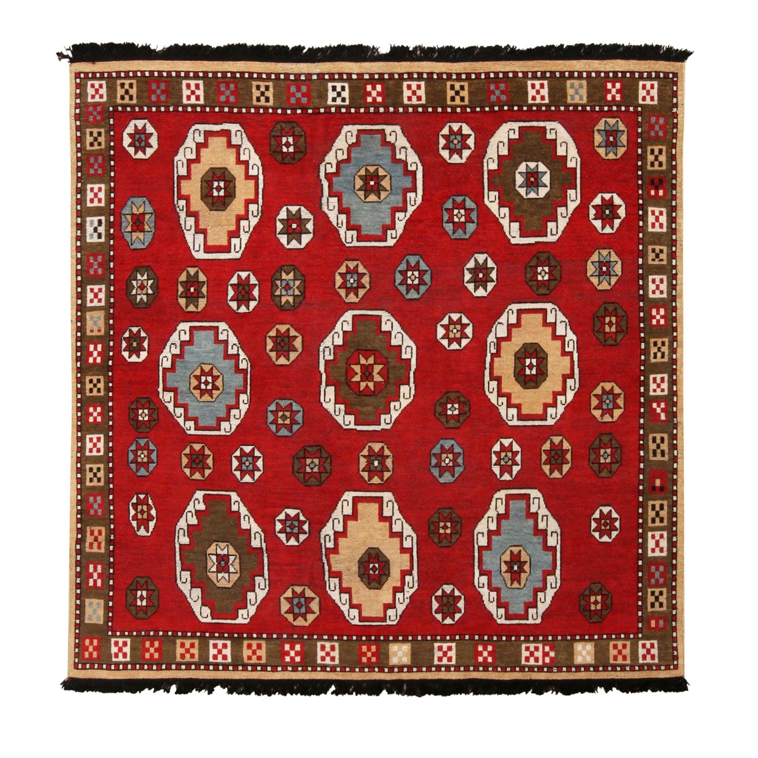 Teppich & Kelim-Teppich Burano Crimson aus roter, blauer und gelber Wolle