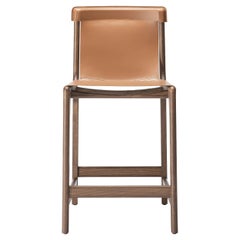 Sgabello da banco Burano/sg 24 in pelle marrone di Balutto Associati