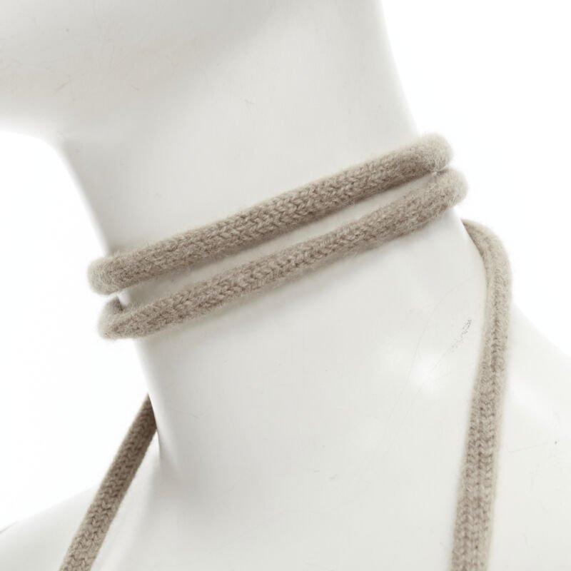 BURBERRY 100% lambs wool red black beige striped mitten glove on string For Sale 2