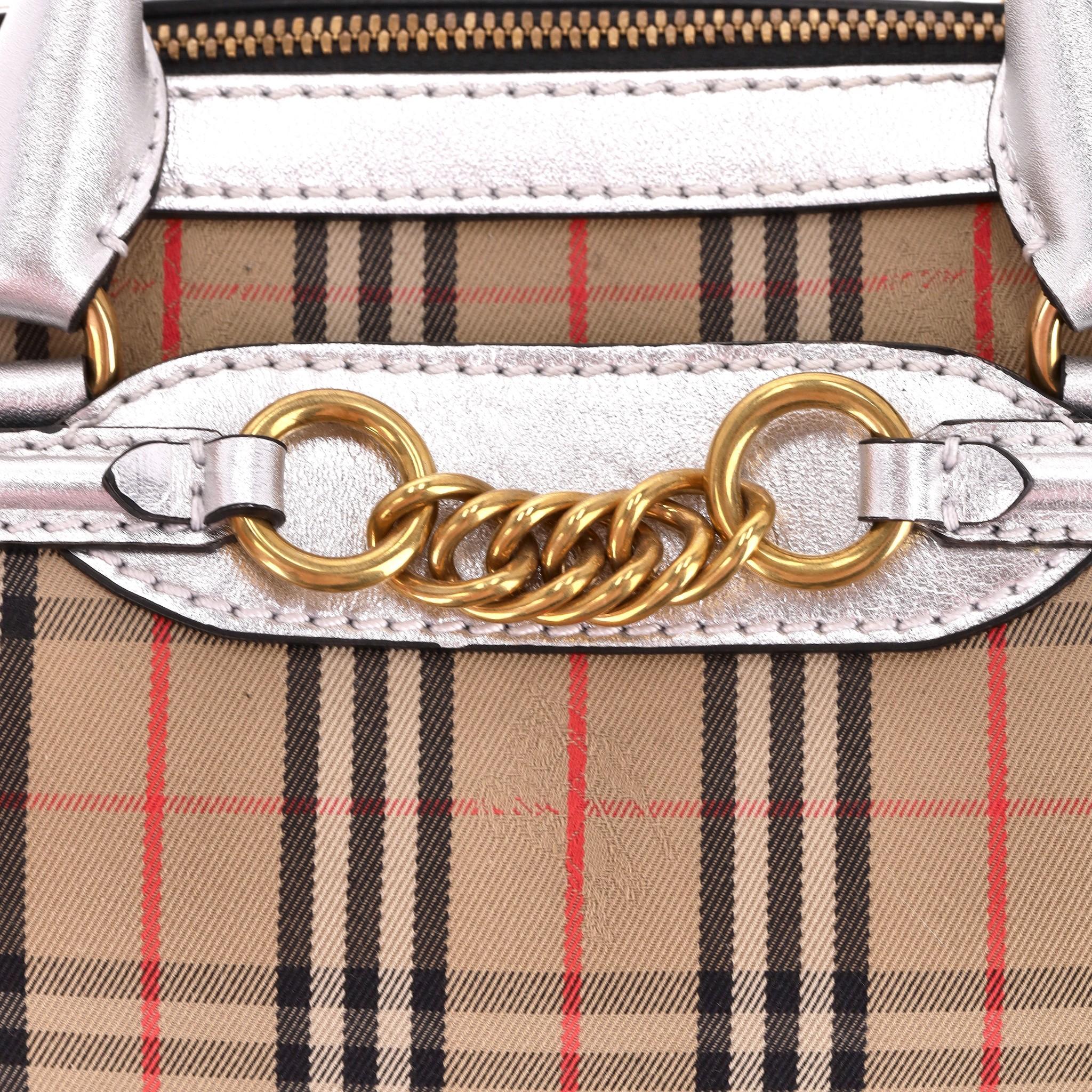Burberry 1983 Nova Check Chain Link Bowling Bag For Sale 3