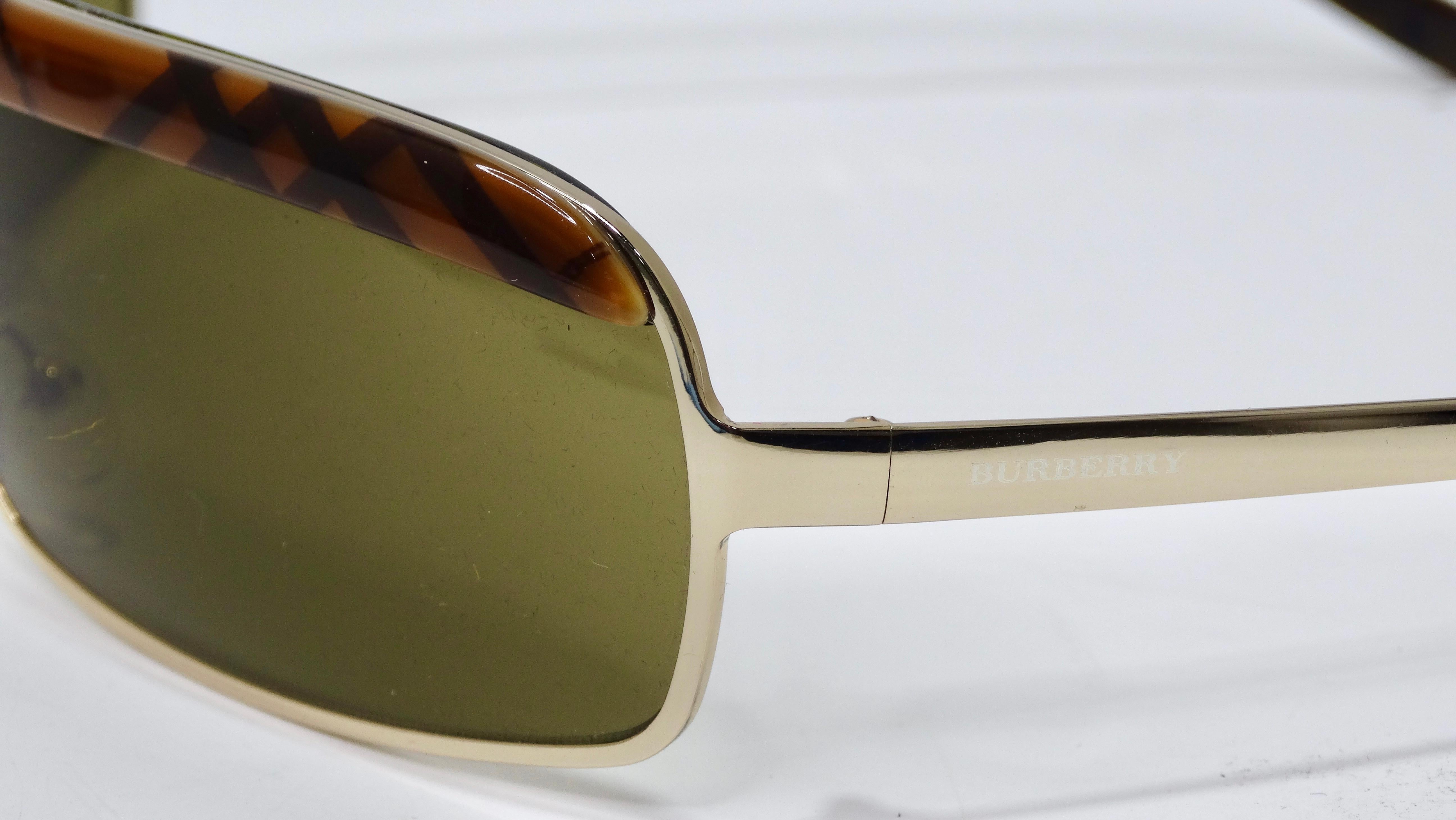 Women's or Men's Burberry 1990's Patterned Shield Sunglasses  For Sale