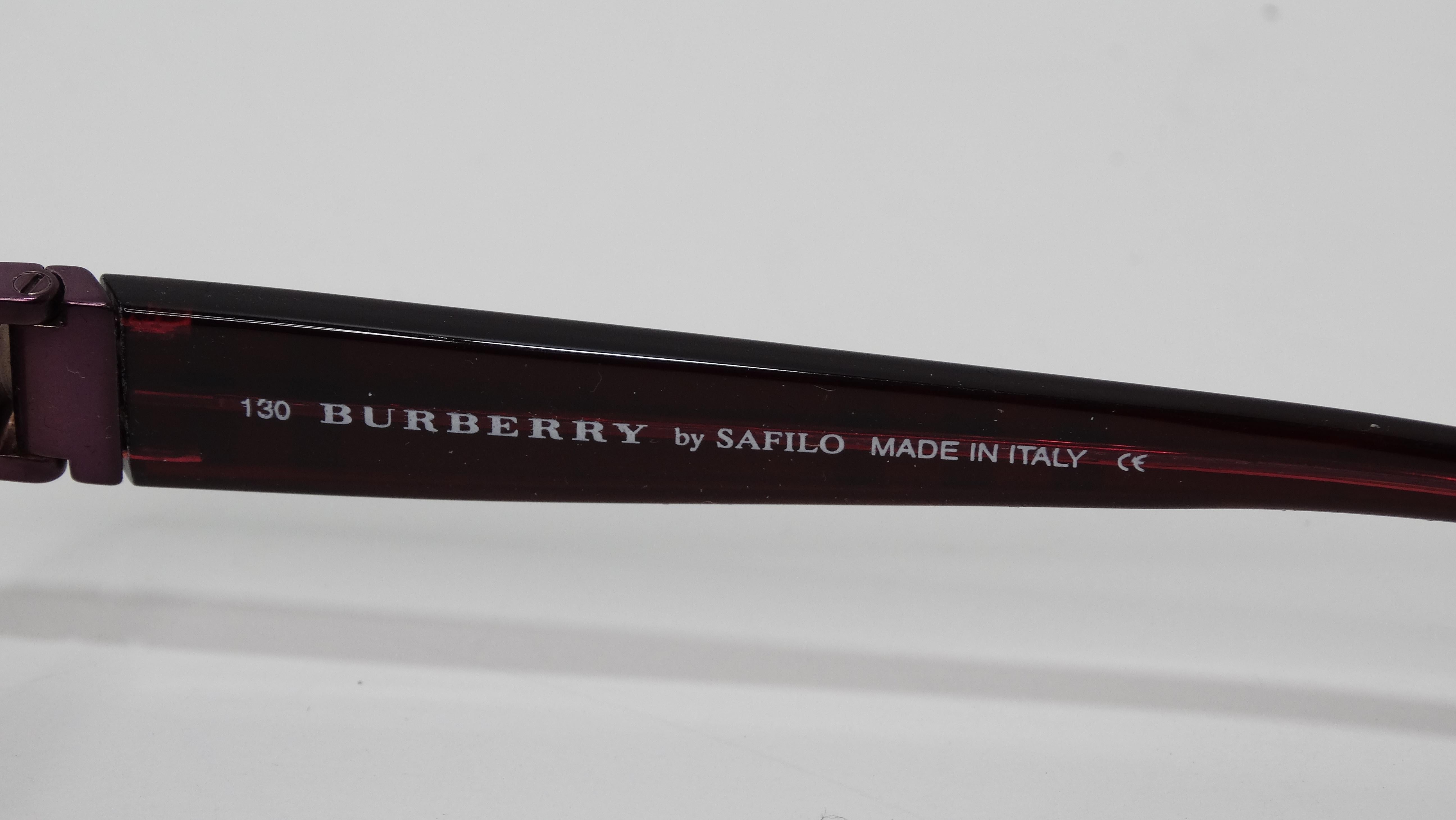 Burberry 1990''s Rosa Rechteckige Sonnenbrille im Angebot 1