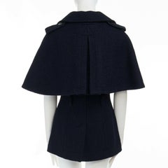 BURBERRY 2012 Wilderly 100% virgin wool cape double breasted trench jacket XS