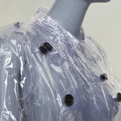 BURBERRY 2018 Runway transparent clear vinyl plastic double breasted trench coat