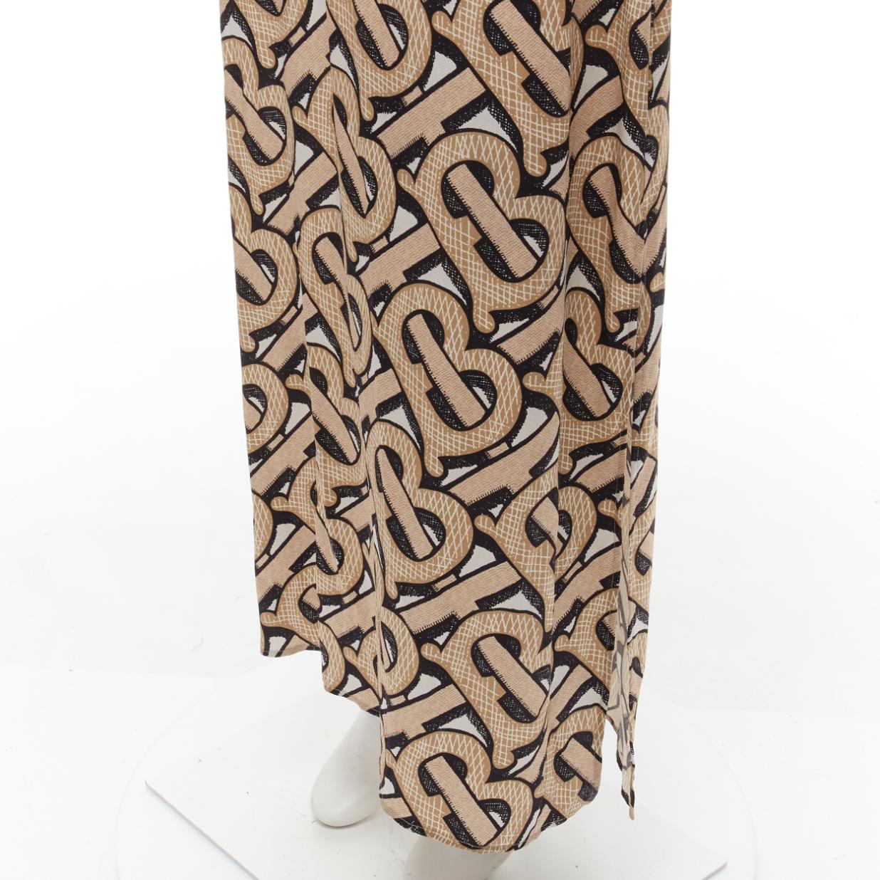BURBERRY 2020 Riccardo Tisci 100% silk TB Monogram spaghetti slip dress IT38 XS 2