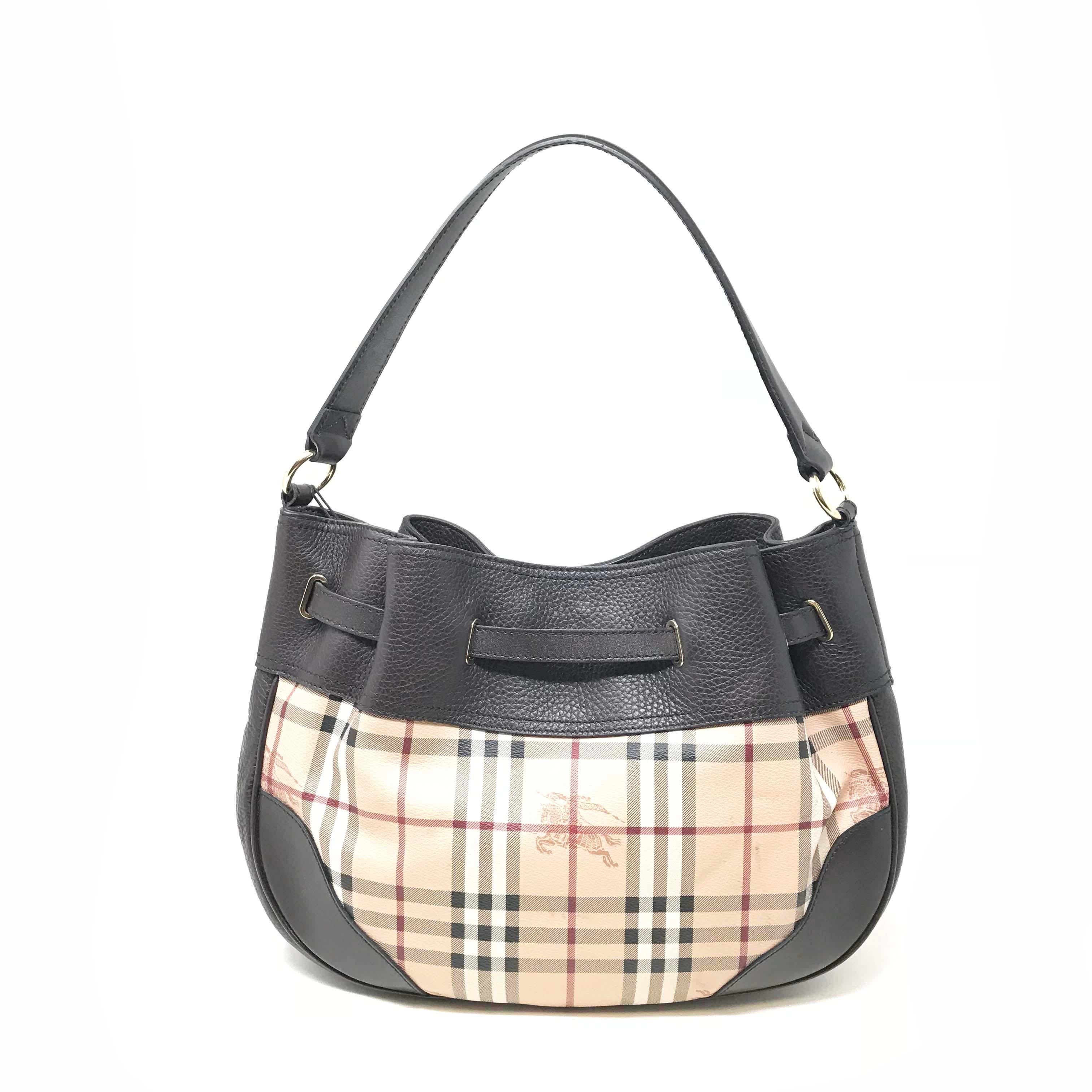 Black Burberry 3882406 Medium Willenmore Haymarket Check Ladies Hobo Bag