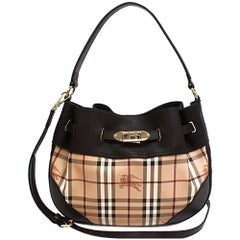 Burberry 3882406 Medium Willenmore Haymarket Check Ladies Hobo Bag