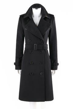 BURBERRY A/W 2019 “Kensington” Black Cashmere Double Breasted Belted Trench Coat