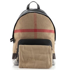 Burberry Abbeydale Backpack House Check Canvas and Leather Medium