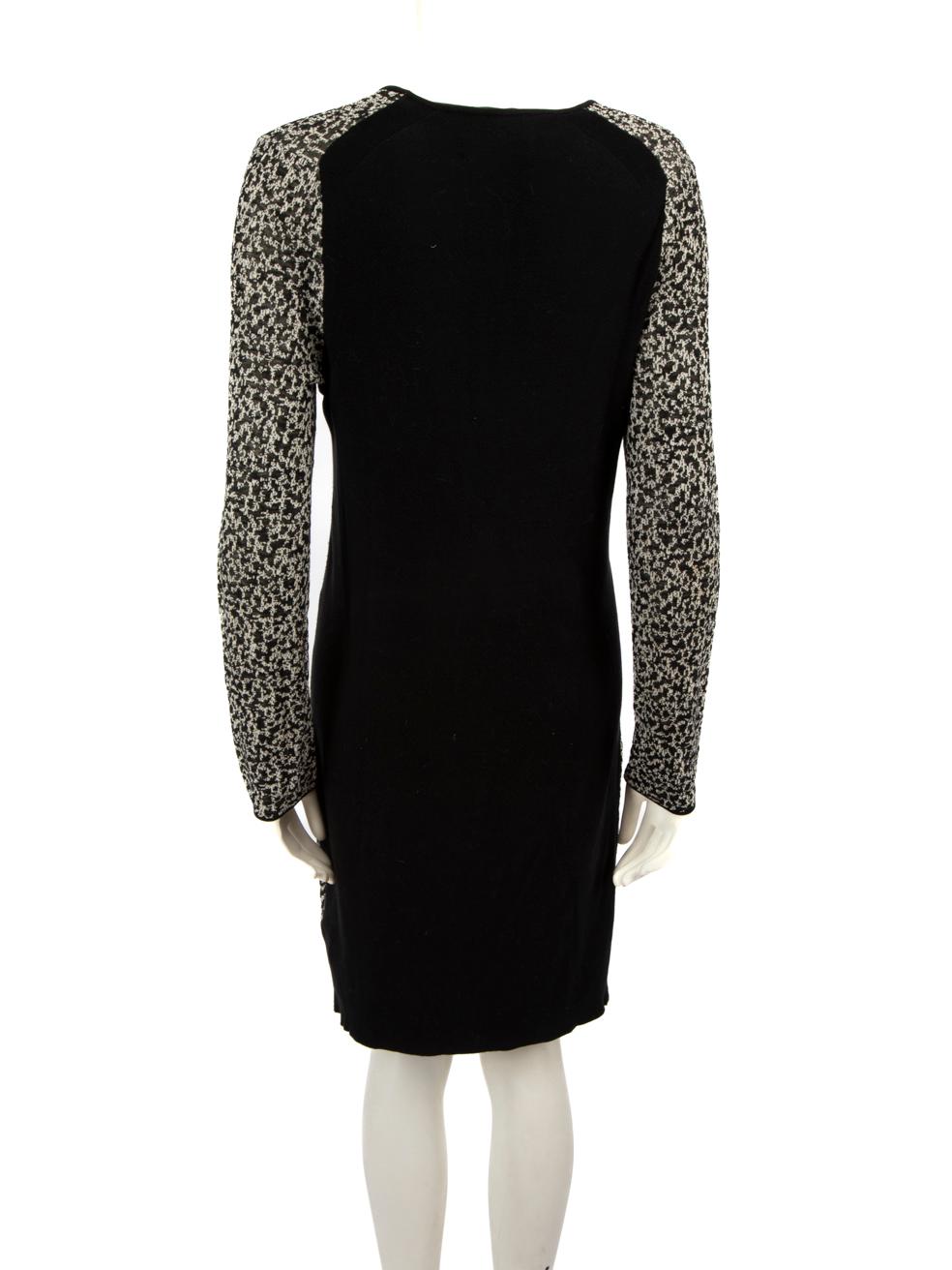 Black Burberry Abstract Knit Knee Length Dress Size L For Sale