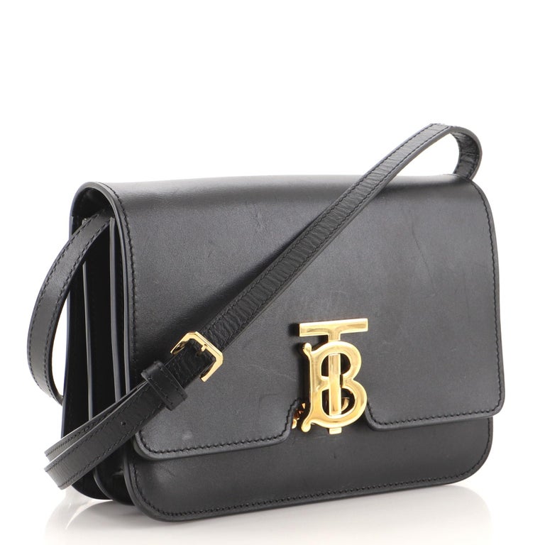 Burberry Albion TB Flap Bag Leather Small at 1stDibs