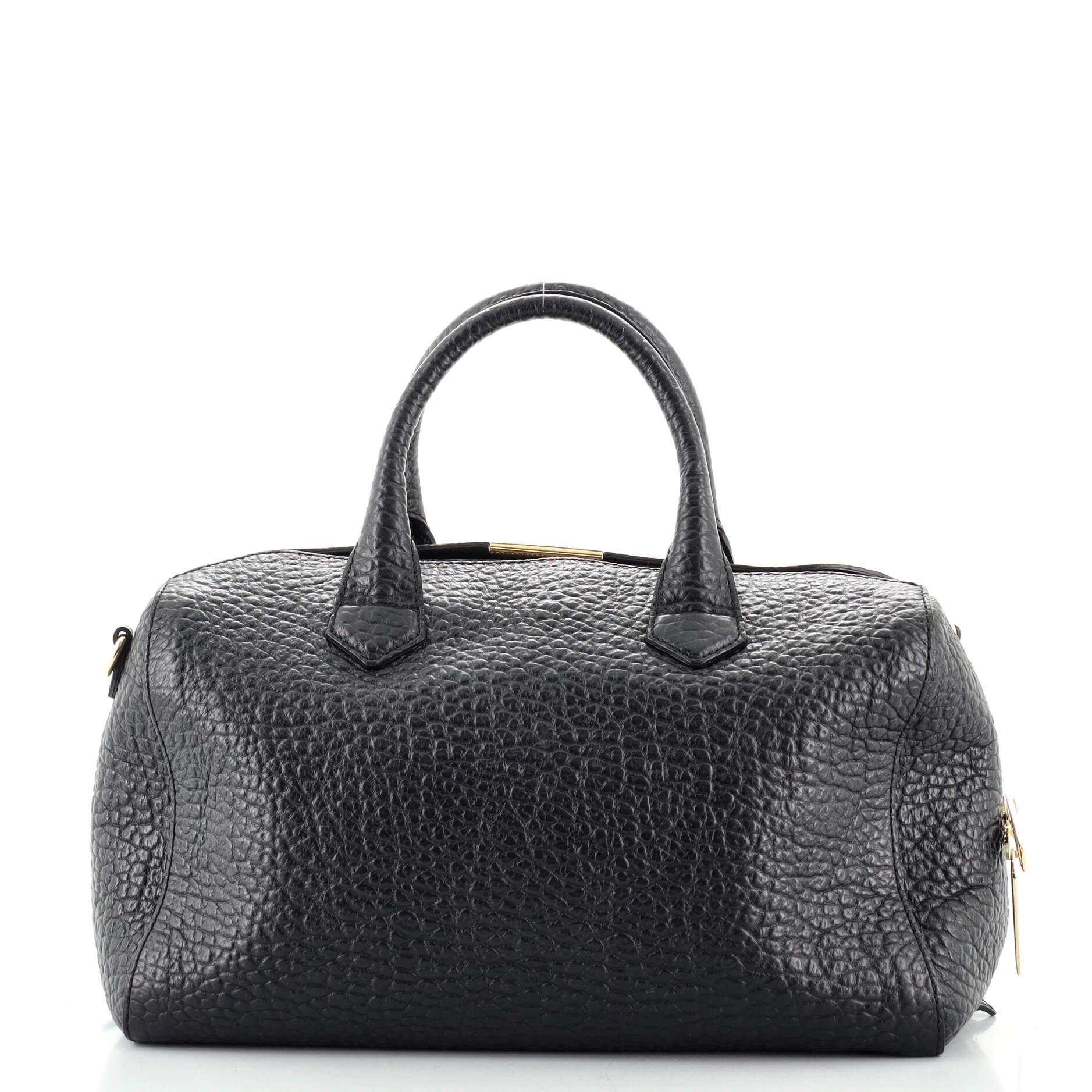 Burberry Alchester Bowlingtasche Heritage Genarbtes Leder Medium im Zustand „Gut“ in NY, NY