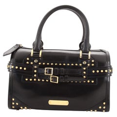 Burberry Alchester Bridle Bowling Bag Studded Leather Medium