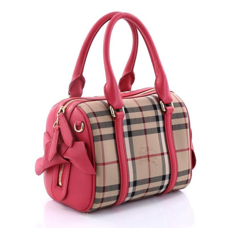 Burberry Alchester Convertible Satchel Horseferry Check Canvas Small In Good Condition In NY, NY