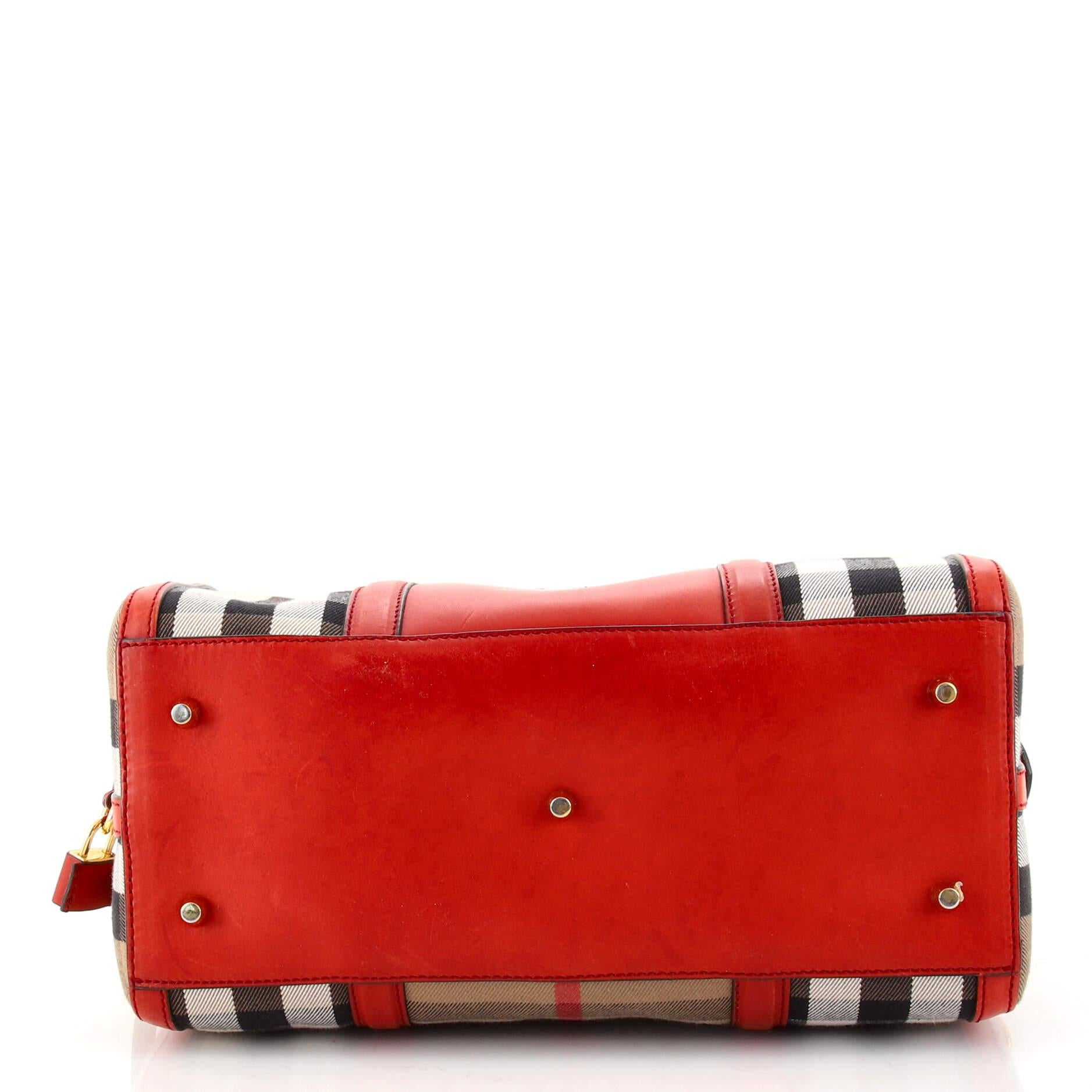 Burberry Alchester Convertible Satchel House Check and Leather Medium In Good Condition In NY, NY