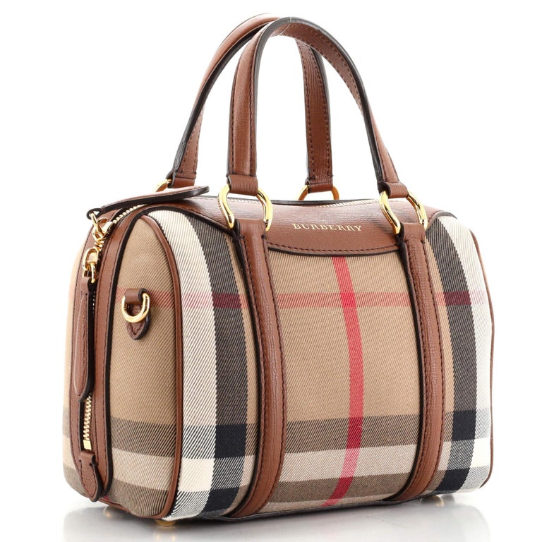 Burberry Alchester Convertible Satchel House Check Canvas Small at 1stDibs