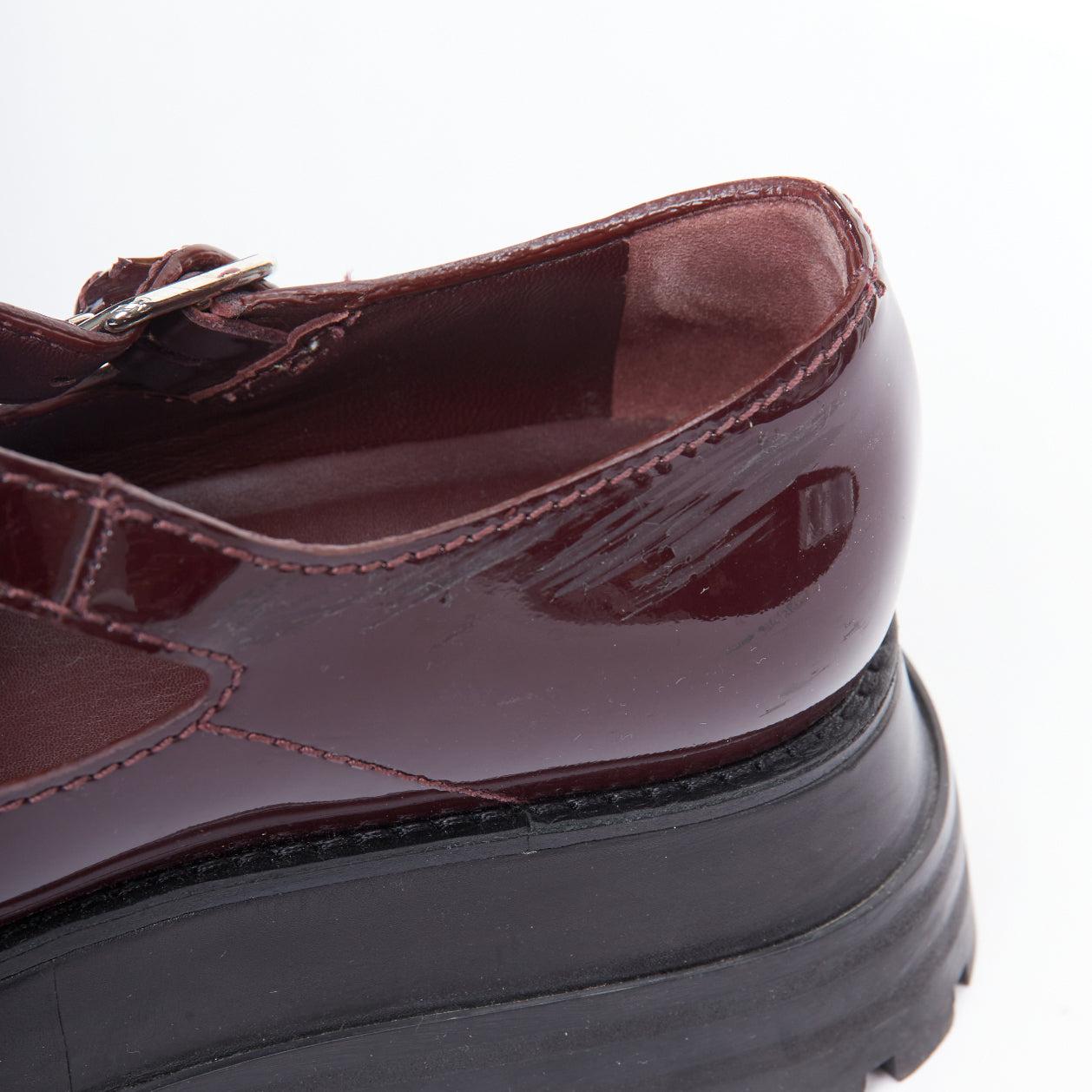 Burberry Aldwych Star in vernice bordeaux, scarpe maryjane con plateau EU36 in vendita 5