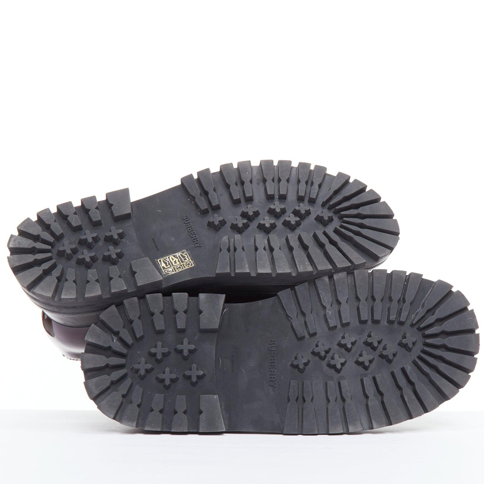 Burberry Aldwych Star in vernice bordeaux, scarpe maryjane con plateau EU36 in vendita 9