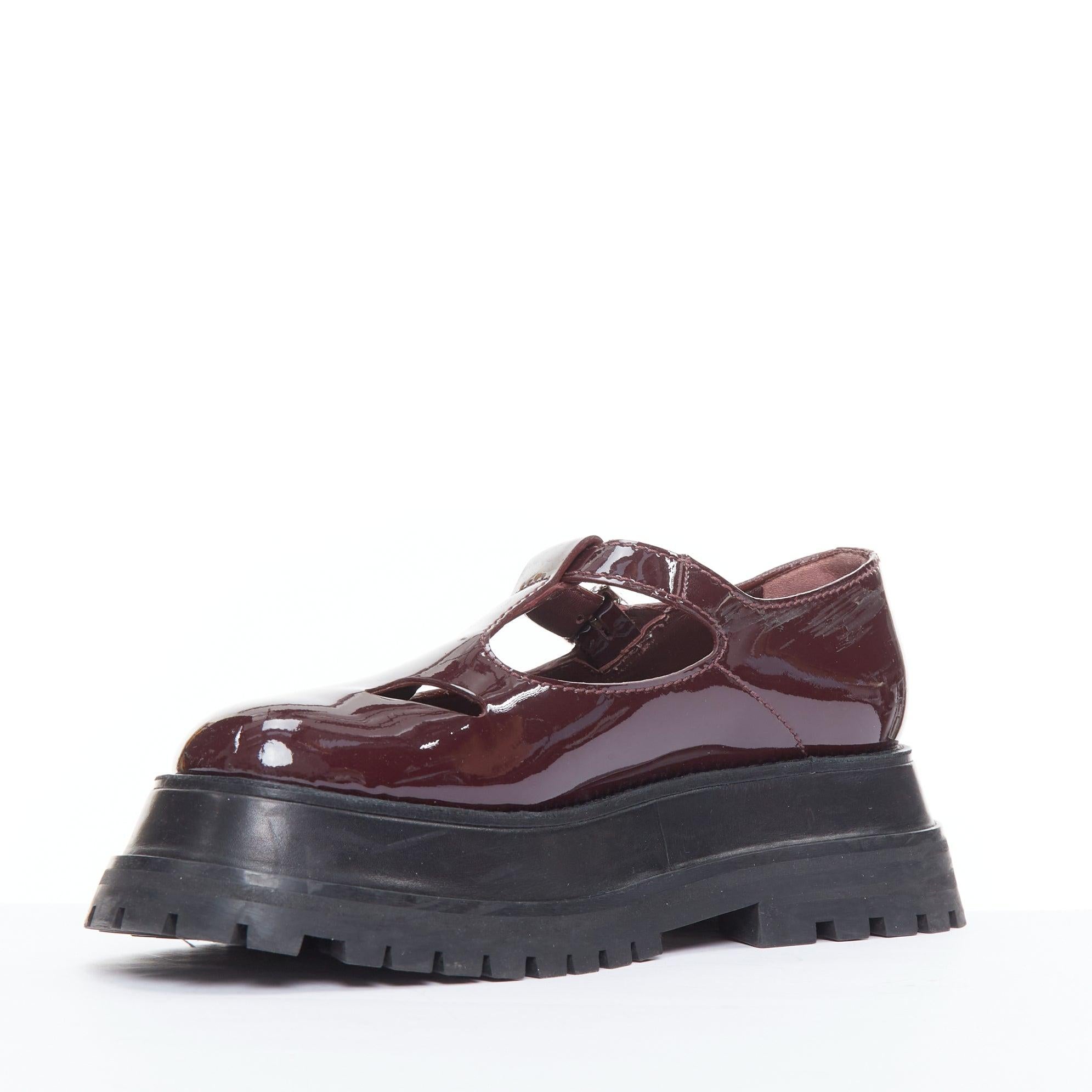 Burberry Aldwych Star in vernice bordeaux, scarpe maryjane con plateau EU36 In condizioni buone in vendita a Hong Kong, NT