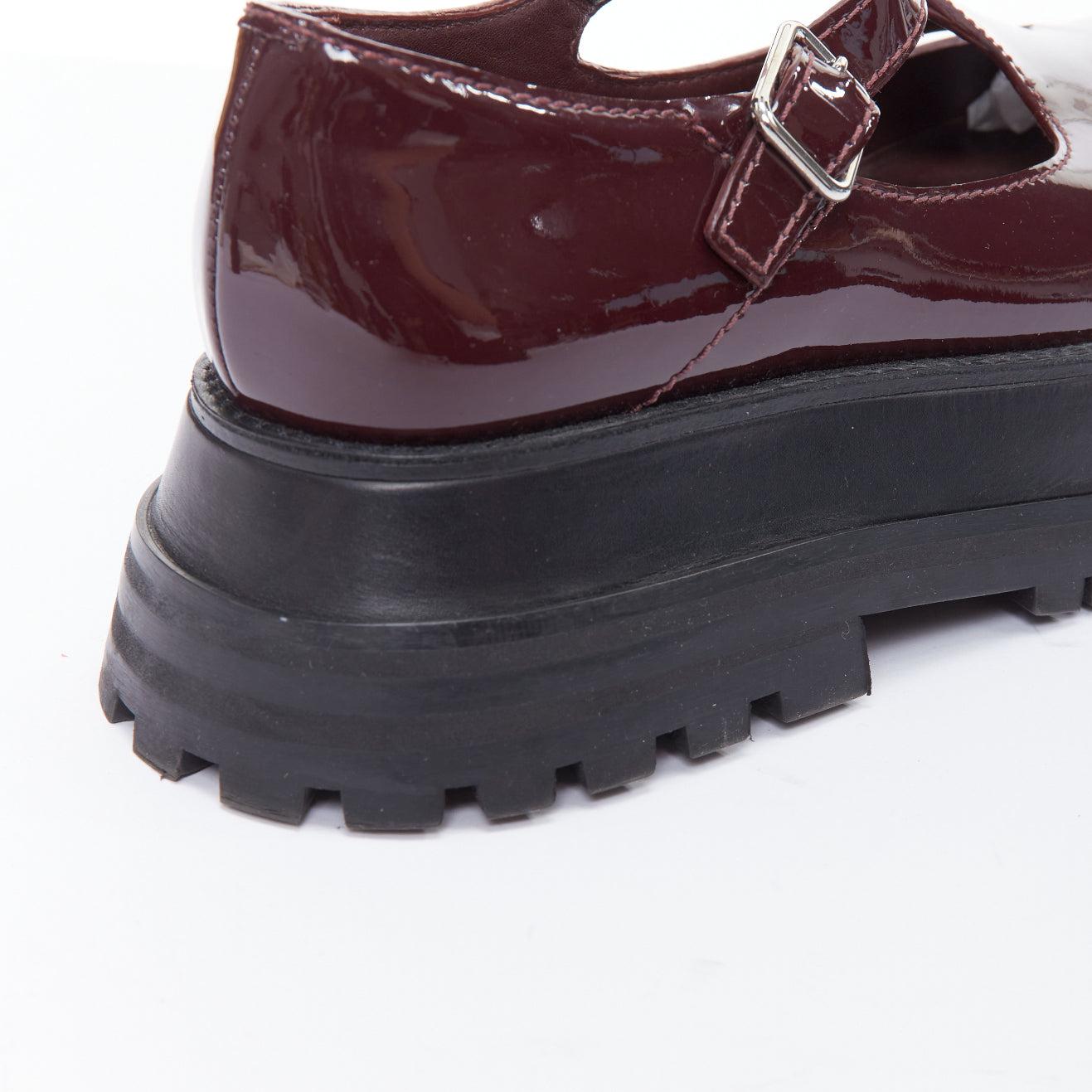 Burberry Aldwych Star in vernice bordeaux, scarpe maryjane con plateau EU36 in vendita 4