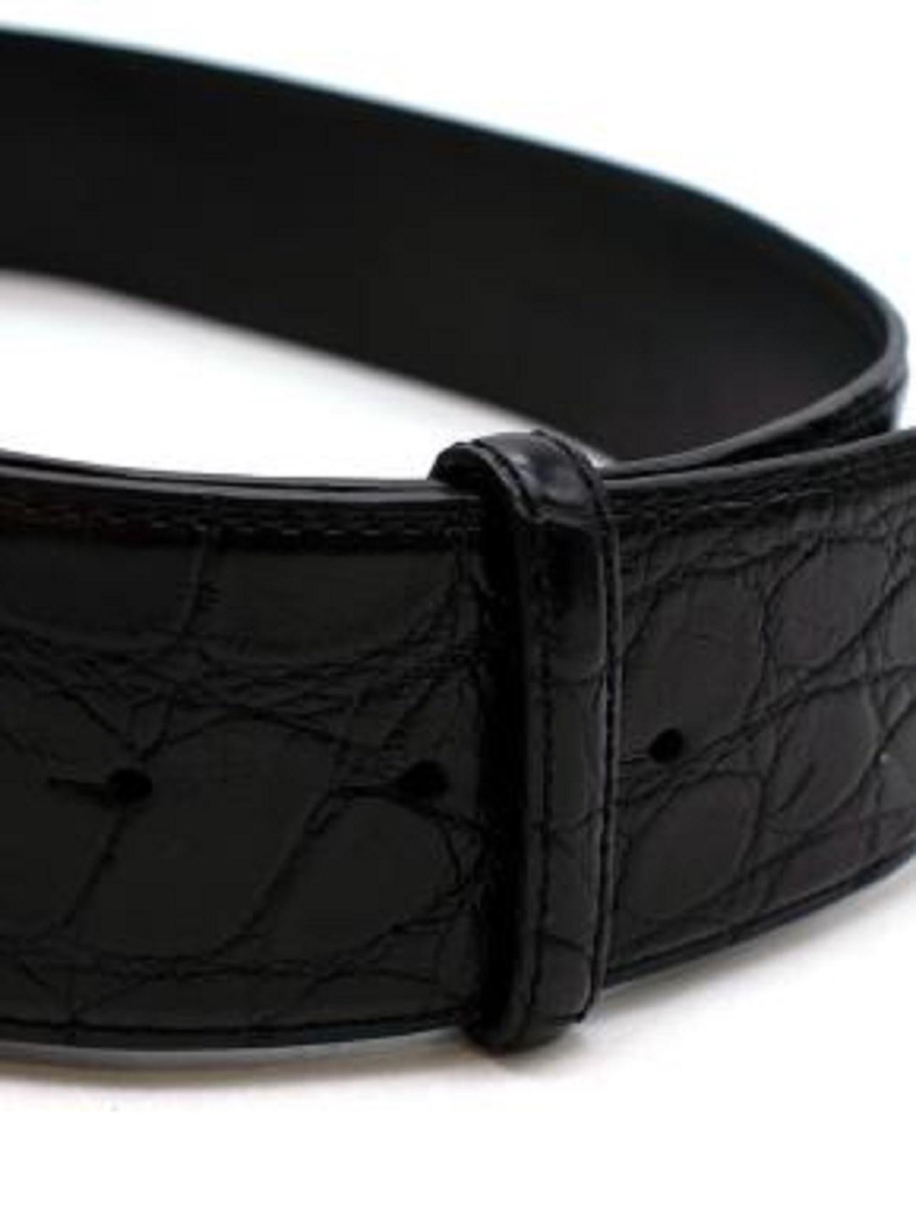 Women's Burberry Alligator Wide Gold Deer Head Belt For Sale