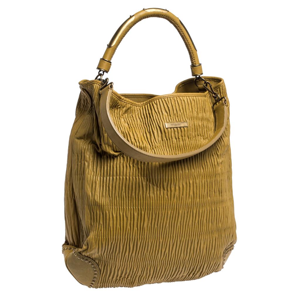 Burberry Amber Leather Studded Hadwin Hobo 1