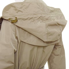 BURBERRY Amberford nylon tafetta House Check lined hooded trench coat IT38 XS