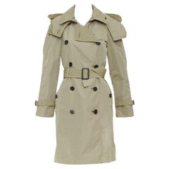 BURBERRY Amberford nylon tafetta House Check lined hooded trench coat IT38 XS