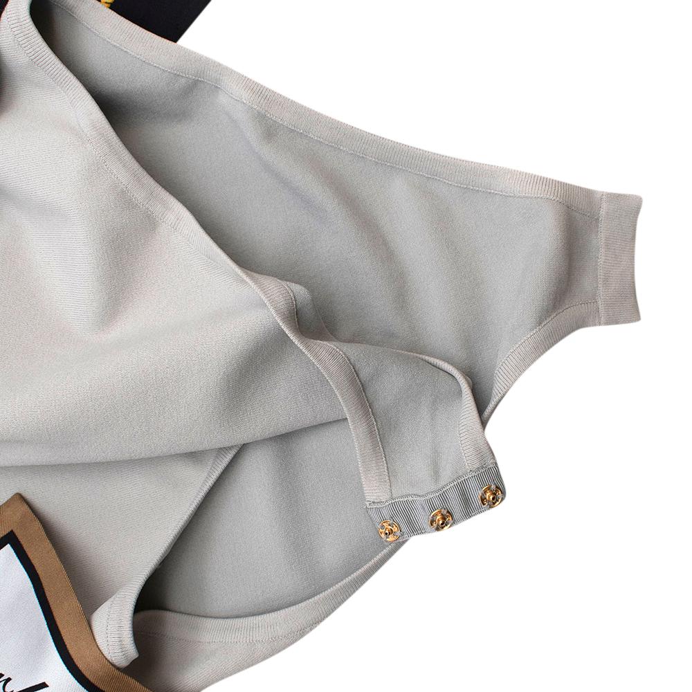 Burberry Animalia Bodysuit mit Schalmuster und Schalbesatz - Größe XS 4