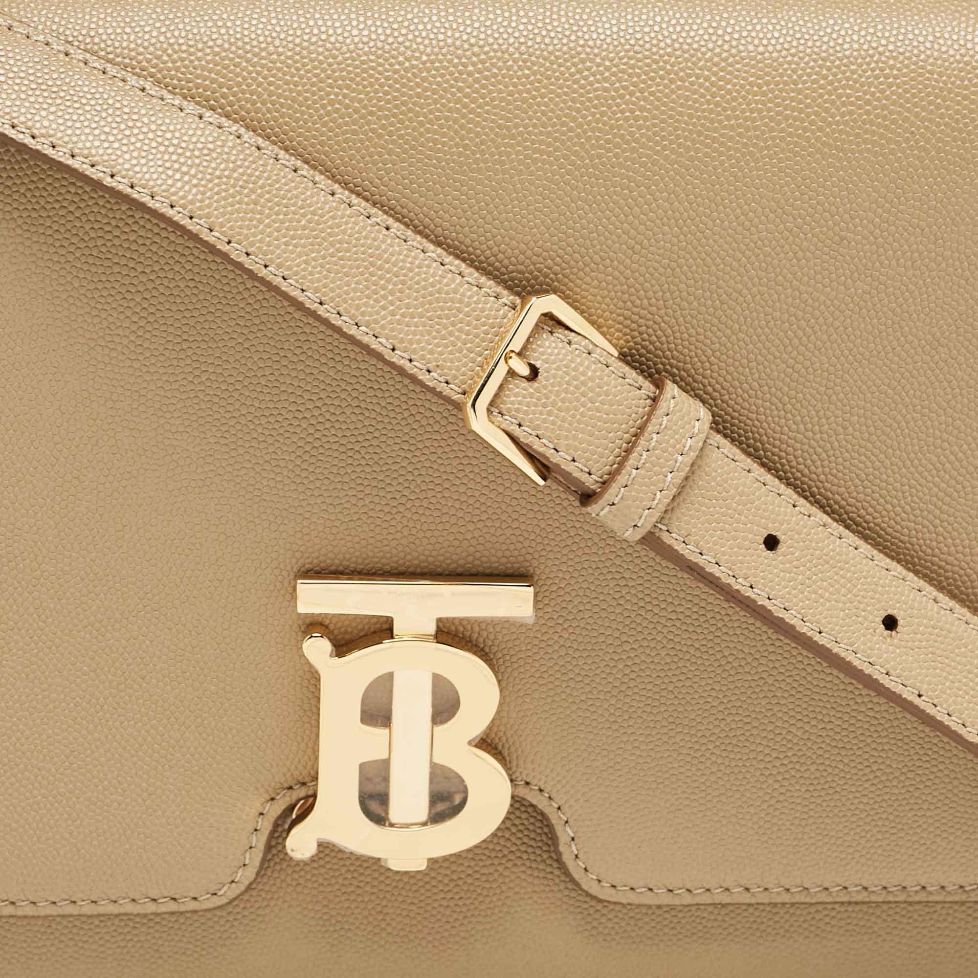 Burberry Archive Beige Leather Medium TB Shoulder Bag 1