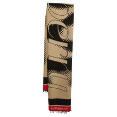 Burberry Archive Beige Love Burberry Wool Oversized Football Scarf