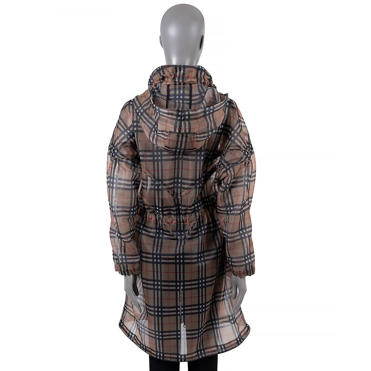 Black BURBERRY Archive Beige mesh 2021 VINTAGE CHECK Coat Jacket 6 XS For Sale