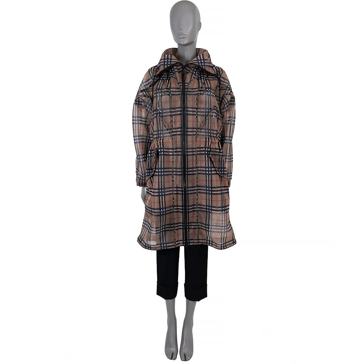 Women's BURBERRY Archive Beige mesh 2021 VINTAGE CHECK Coat Jacket 6 XS For Sale